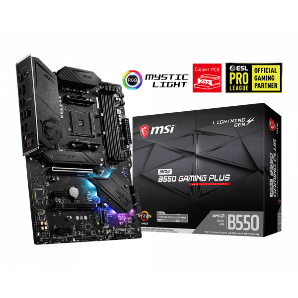 MSI Alaplap AM4 MPG B550 GAMING PLUS AMD B550, ATX (MPG B550 GAMING PLUS)