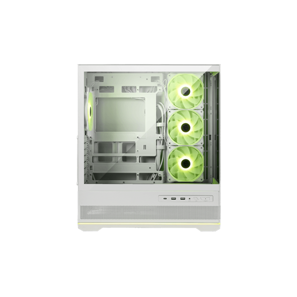 MSI Ház ATX PANO 110R PZ, 4xARGB ventilátor, Tápegység nélkül, üvegfalú, fehér (MAG PANO 110R PZ WHITE)