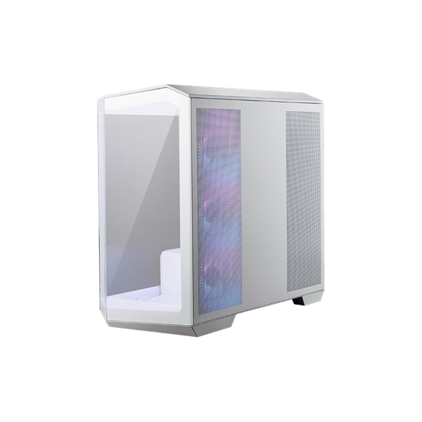 MSI Ház Micro ATX PANO M100R PZ WHITE, 4xARGB ventilátor, Tápegység nélkül, üvegfalú, fehér (MAG PANO M100R PZ WHITE)