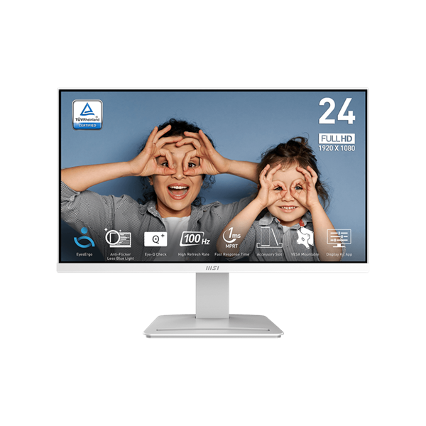 MSI Monitor Business PRO MP2412W 23,8" FHD, 1920x1080, IPS, 100Hz, 4000:1 CR, 300cd/m2, 1ms, HDMI,  DP, White (9S6-3BA9CH-061)