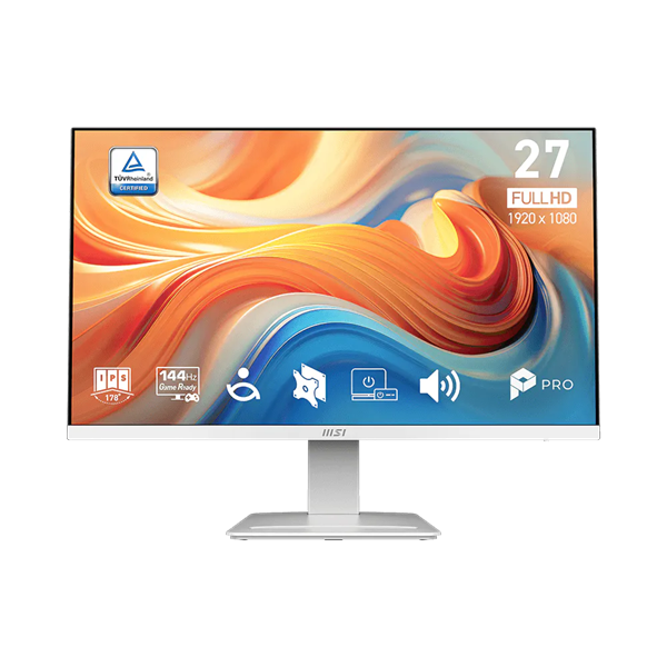 MSI Monitor Business PRO MP273W E14A 27" FHD 1920x1080, IPS 16:9 144Hz, 4ms, 1000:1, HDMI, DP, VGA, White (9S6-3PB4CH-262)