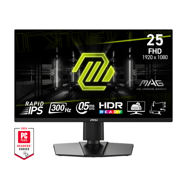 MSI Monitor GAMING MAG 255PXF 24,5" FHD Rapid IPS 1920x1080, 16:9, 300Hz, 1000:1, 0,5ms, 2x HDMI, DP, Pivot, Black (9S6-3BC24M-064)