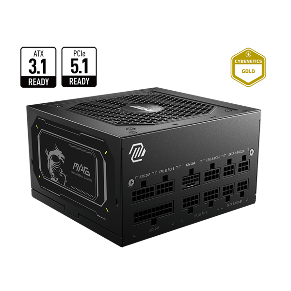 MSI Tápegység 850W 80+ Gold moduláris, Gen 5.0 V2 (MAG A850GL PCIE5 II)