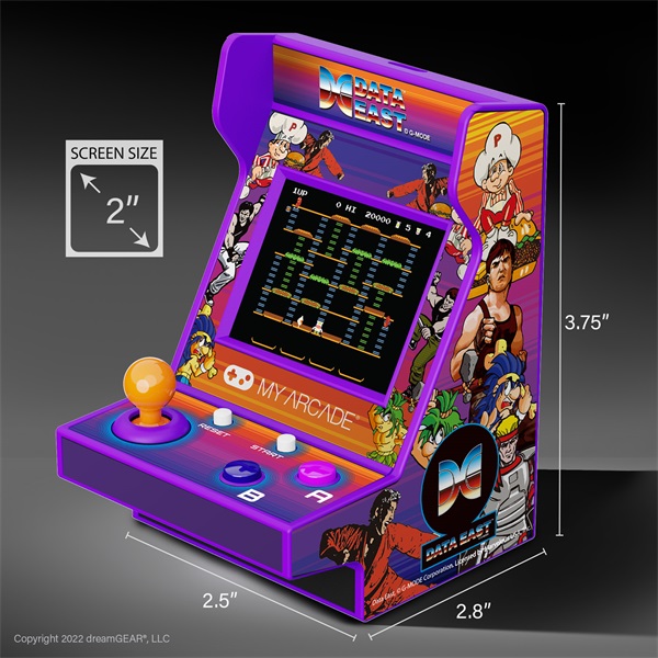 MY ARCADE Játékkonzol Data East 100+ Pico Player Retro Arcade 3.7" Hordozható, DGUNL-4118 (DGUNL-4118)