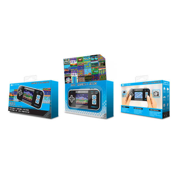 MY ARCADE Játékkonzol Gamer V Classic 220in1 Fekete & Kék Hordozható, DGUN-3919 (DGUN-3919)