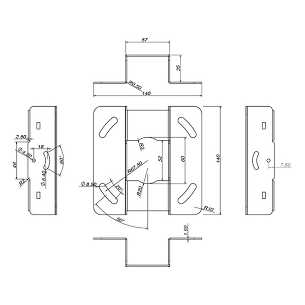 MULTIBRACKETS Mennyezeti konzol, M Universal Projector Ceiling Mount 500-800 with Finetune (20 kg) (7350073731770)