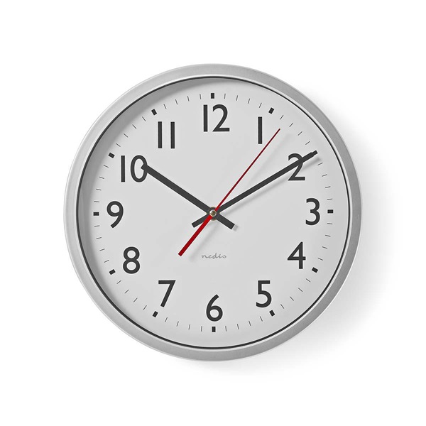 Nedis CLWA110WT falióra, 30 cm átmérő,  1 x AA, fehér, quarz technológia, 1,5V (CLWA110WT)
