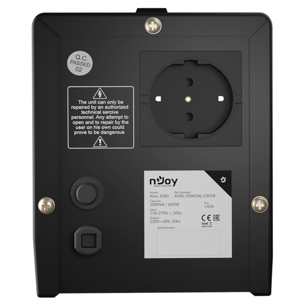 NJOY AVR (Feszültségszabályozó) Alvis 1000, Digital display, 150-270 VAC (AVRL-10001AL-CS01B)