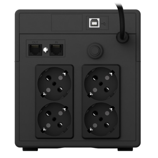 NJOY Szünetmentes 1000VA - Cadu 1000 (2 Schuko, line-interaktív, USB menedzsment, RJ11/45 vonalvédelem(1Gb/s), fekete) (UPCMTLS610HCAAZ01B)
