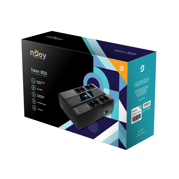 NJOY Szünetmentes Token 800, 600VA, 360W, Line-Interactive, USB (UPCSBLS680TTOAZ01B)