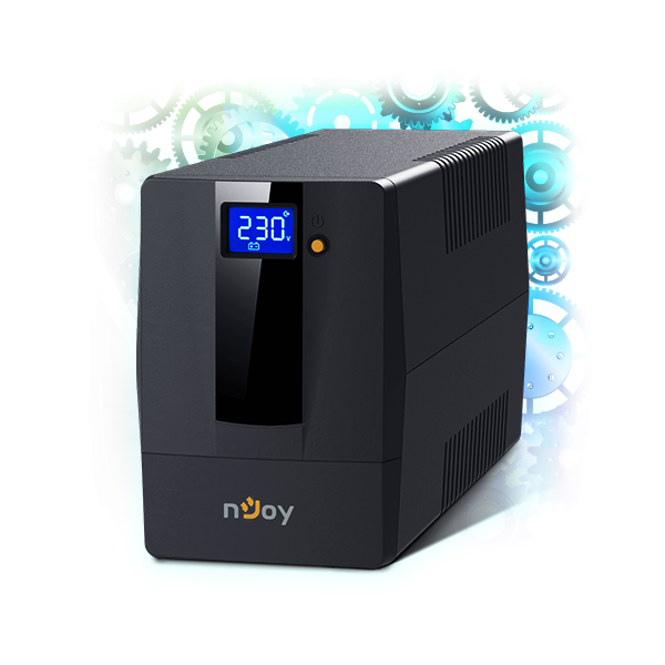 NJOY Szünetmentes + AVR Horus Plus 1000, 1000VA, 600W, Line-Interactive, LCD Touch display (PWUP-LI100H1-AZ01B)