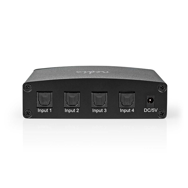 Nedis ASWI2514BK digitális audio kapcsoló 4x Toslink (ASWI2514BK)