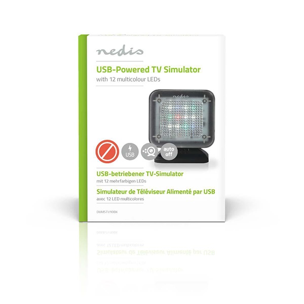 Nedis DUMSTV10BK Tv szimulátor lámpa, valósághű TV effektusok, beépített időzítő, USB, plug and play funkció (DUMSTV10BK)