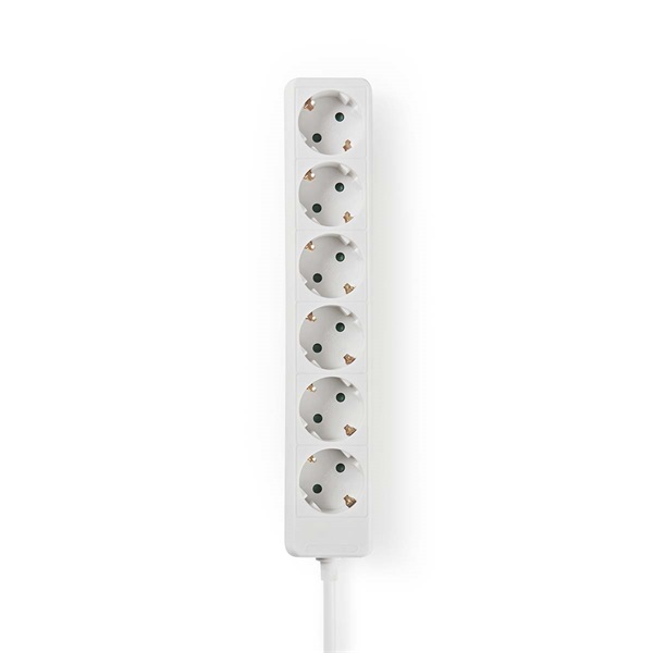 Nedis ESOC630F1WT 6 aljzatos elosztó, 3 m, 3680 W, 16 A, fehér (ESOC630F1WT)