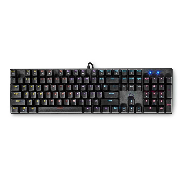 Nedis GKBDM110BKUS gamer billentyűzet, USB,Mechanikus gombok | LED | QWERTY | Amerikai kiosztás (GKBDM110BKUS)