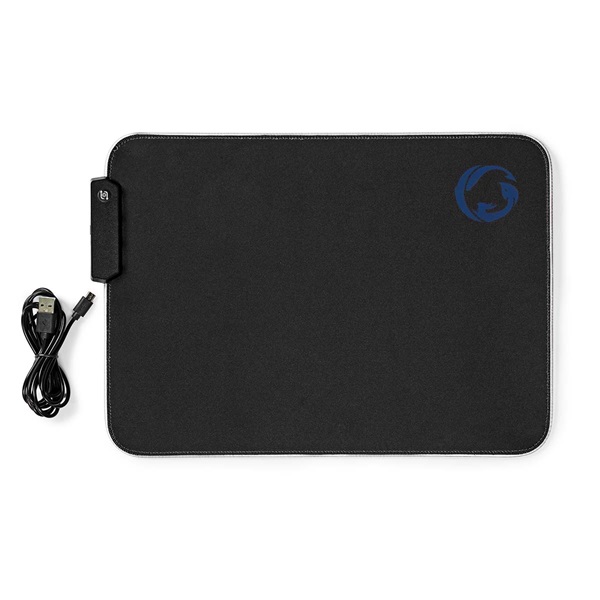 Nedis GMPDL110BK gamer egérpad, Mikroszálas / Gumi,  Fekete, LED világítás (GMPDL110BK)