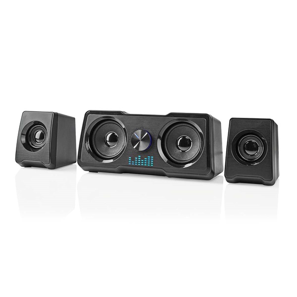 Nedis GSPR21022BK gamer hangszóró készlet, csatornák: 2.2, USB tápellátás, 3,5 mm jack, 48 W, LED, hangerőszabályozó (GSPR21022BK)