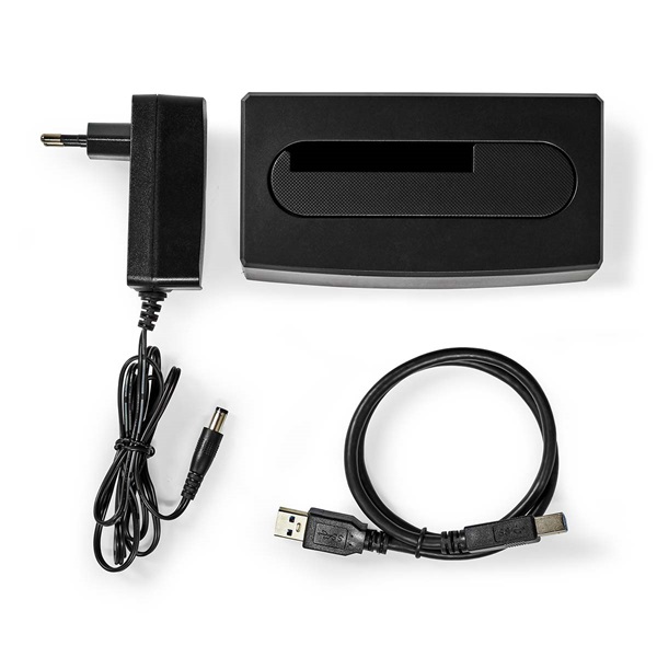 Nedis HDDUSB3210BK HDD / SSD dokkoló, USB 3.2 Gen1, USB Type-A, 2 fiókos,  2,5 / 3,5", USB 3.2 Gen1 (HDDUSB3210BK)