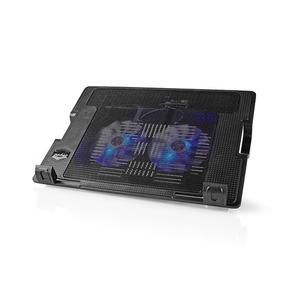Nedis NBCR200BK notebook hűtő, 14 - 18", 2 X 140mm ventilátor, LED, 1200 rpm (NBCR200BK)