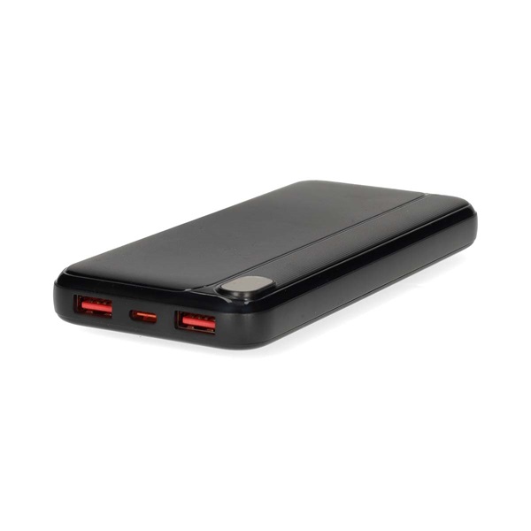 Nedis PBKPD20W125BK powerbank, hordozható külső akkumulátor, power bank 10000mAh, 1,5 / 1,67 / 2,0 / 2,22 / 3,0 A (PBKPD20W125BK)