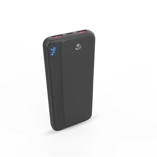 Nedis PBKPD20W125BK powerbank, hordozható külső akkumulátor, power bank 10000mAh, 1,5 / 1,67 / 2,0 / 2,22 / 3,0 A (PBKPD20W125BK)