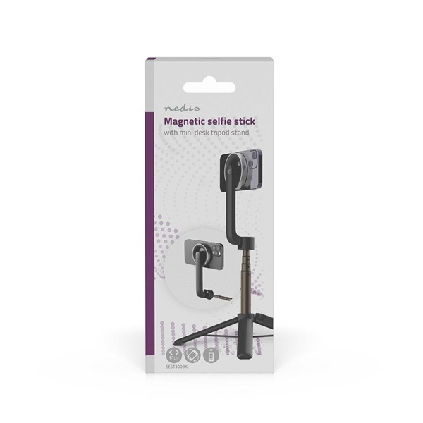 Nedis SEST300BK 2 az 1-ben bluetooth szelfibot és telefon állvány, levehető bluetooth távirányító (SEST300BK)
