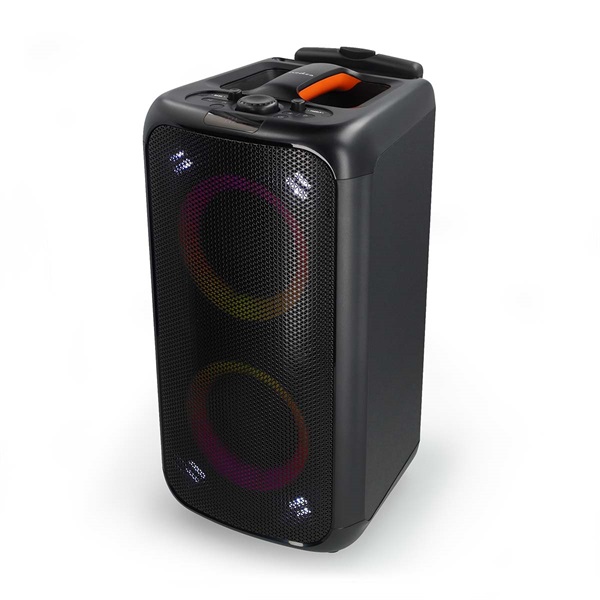 Nedis SPPT2480BK bluetooth hangszóró, hangfal, 2x 5.25" mélynyomó, 2 x 2" magassugárzó, 240W, 5 óra lejátszási idő, akku (SPPT2480BK)