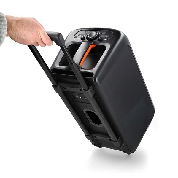 Nedis SPPT2480BK bluetooth hangszóró, hangfal, 2x 5.25" mélynyomó, 2 x 2" magassugárzó, 240W, 5 óra lejátszási idő, akku (SPPT2480BK)