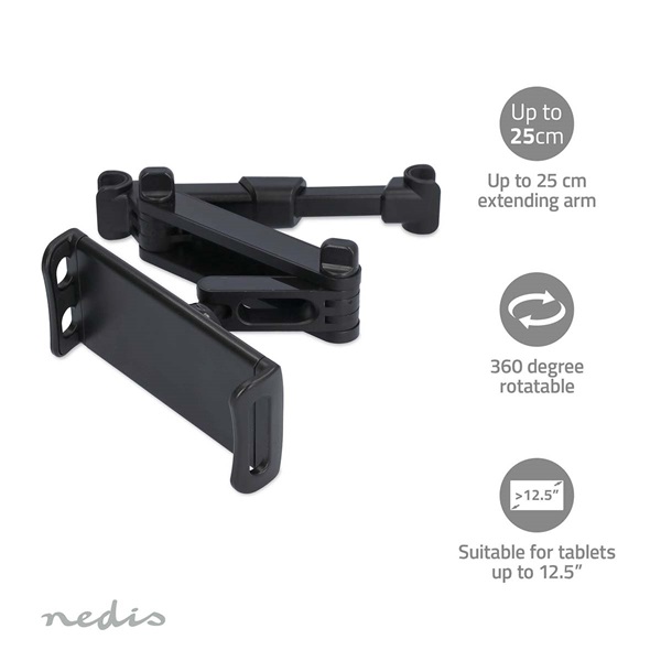 Nedis TCMT210BK autós tablet / telefon tartó konzol 4,7 - 12,5", fejtámlára (TCMT210BK)