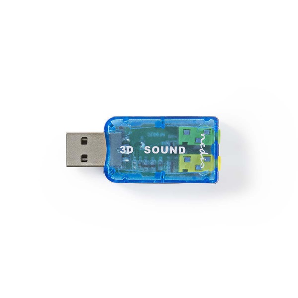 Nedis USCR10051BU USB hangkártya, 3,5mm mikrofon és fejhallgató csatlakozás (USCR10051BU)