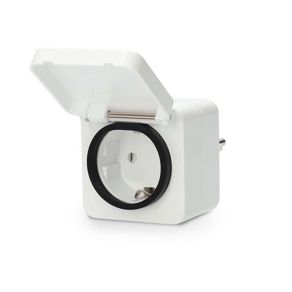 Nedis WIFIPO130FWT kültéri okos konnektor, Wi-Fi, IP44, fogyasztás mérő, 3680 W, földelt érintkező, Android™ / IOS (WIFIPO130FWT)