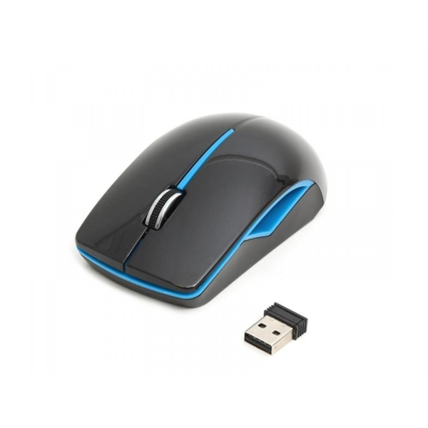 OMEGA PM-417 vezeték nélküli egér, nano USB vevő, 2,4GHz, 1200DPI,  fekete-kék (PM0417WBBL)