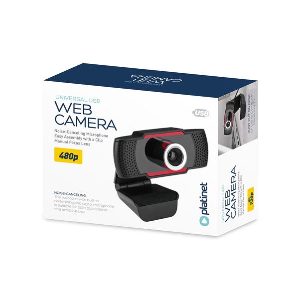 PLATINET webkamera, PCWC480, 480p, beépített mikrofon zajszűrővel (PCWC480)