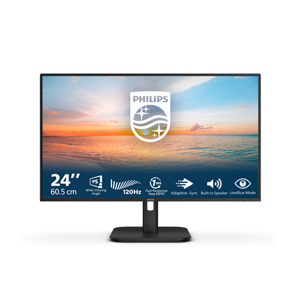 PHILIPS IPS 120Hz monitor 24" 24E1N1200A/00, 1920x1080, 16:9, 300 cd/m2, 1ms, VGA/HDMI/DisplayPort, hangszóró (24E1N1200A/00)