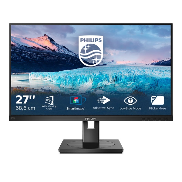 PHILIPS IPS monitor 27" 272S1AE, 1920x1080, 16:9, 250cd/m2, 4ms, VGA/DVI/DisplayPort/HDMI, Pivot, hangszóró (272S1AE/00)
