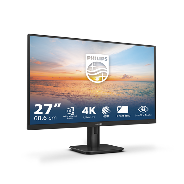 PHILIPS IPS monitor 27" 27E1N1800A/00, 3840 x 2160, 16:9, 350 cd/m2, 4ms, HDMIx2/DisplayPort, hangszóró (27E1N1800A/00)