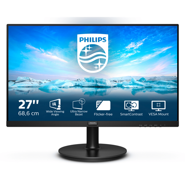 PHILIPS VA monitor 27" 271V8L, 1920x1080, 16:9, 250cd/m2, 4ms, VGA/HDMI (271V8L/00)