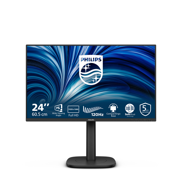 Philips IPS monitor 24" 24B2N3200J, 1920x1080, 16:9, 300cd/m2, 4ms, VGA/DisplayPort/HDMI/USB, 120 Hz, hangszóró (24B2N3200J/00)