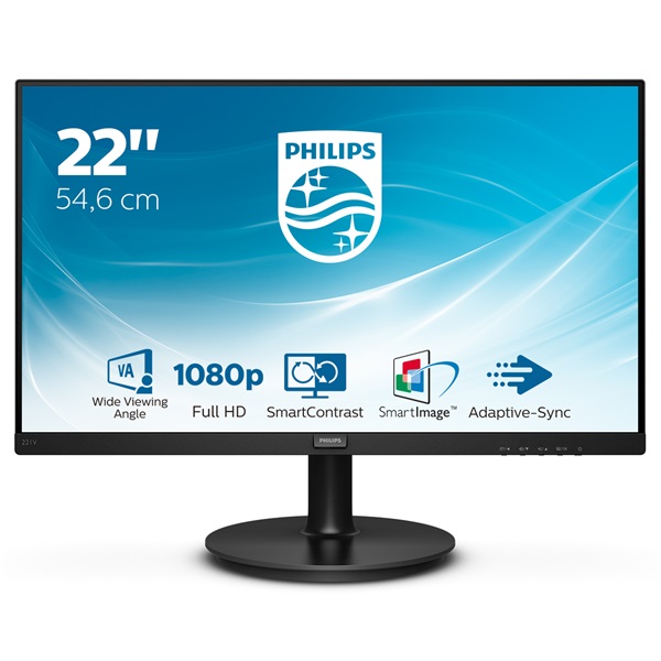 PHILIPS VA monitor 21.5" 221V8A, 1920x1080, 16:9, 250cd/m2, 4ms, VGA/HDMI, hangszóró (221V8A/00)