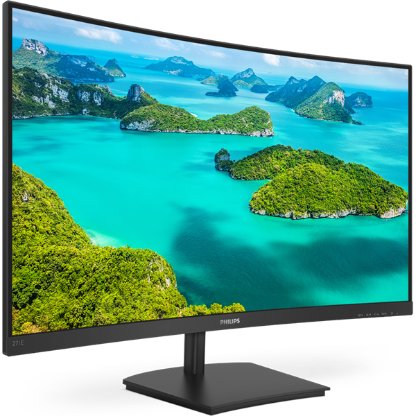 PHILIPS Ívelt VA monitor 27" 271E1SCA, 1920x1080, 16:9, 250cd/m2, 4ms, VGA/HDMI, hangszóró (271E1SCA/00)