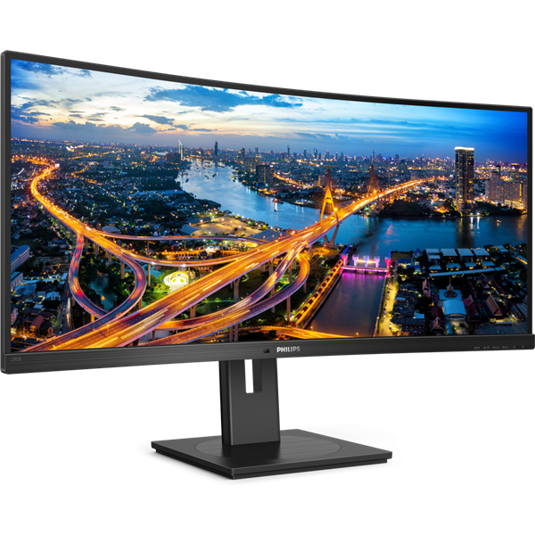 PHILIPS Ívelt VA monitor 34" 345B1C, 3440x1440, 21:9, 300 cd/m2, 5ms, HDMI/DisplayPort/USB-C/4xUSB, LAN, hangszóró (345B1C/00)