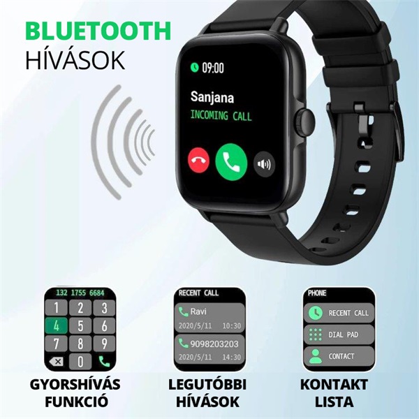QUAZAR Q-YPRO20 PHONE unisex okosóra hívás funkcióval, Szürke (QZR-Q-YPRO20-SWST)