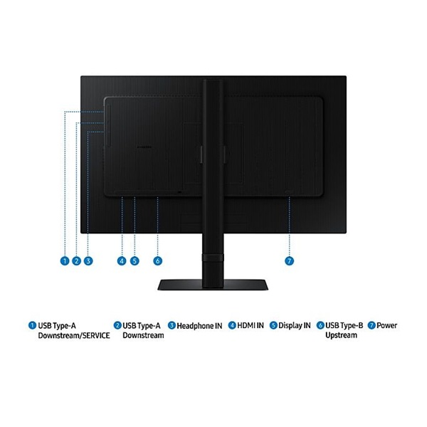 SAMSUNG IPS 100Hz monitor B2B 27" S60D, 2560x1440, 16:9, 350cd/m2, 5ms, HDMI/DisplayPort/3xUSB, Pivot (LS27D600EAUXEN)