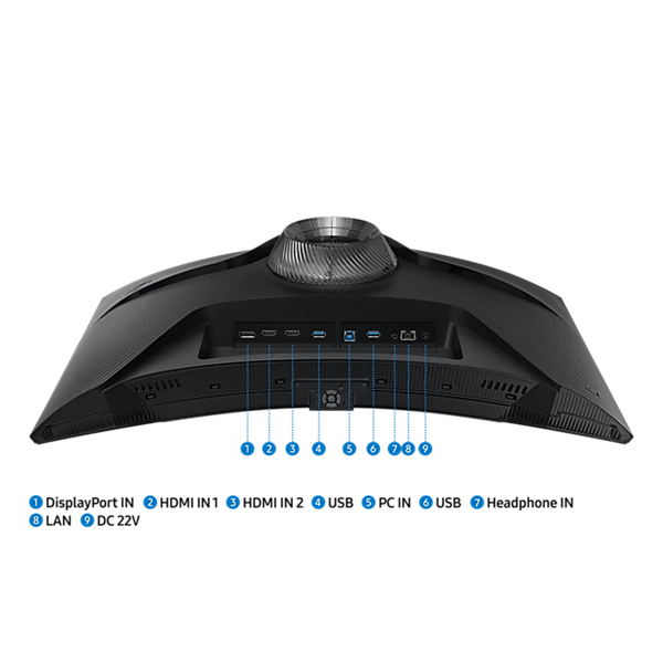 SAMSUNG Ívelt Gaming&Smart 240Hz VA monitor 32" G65B, 2560x1440, 16:9, 350cd/m2, 1ms, DP/2xHDMI/2xUSB/LAN/WiFi/BT, Pivot (LS32BG650EUXEN)