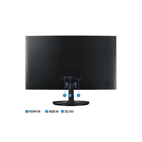 SAMSUNG Ívelt VA monitor 23,5" CF390, 1920x1080, 16:9, 250cd/m2, 4ms, 60Hz, VGA/HDMI (LC24F390FHRXEN)