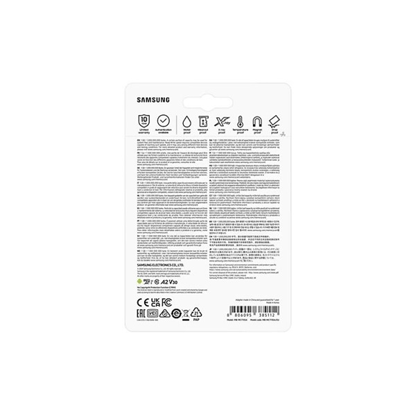 SAMSUNG Memóriakártya, EVO Plus microSDXC kártya, 1TB, UHS-1, U3, V30, A2, + SD Adapter, R160/W (MB-MC1T0SA/EU)