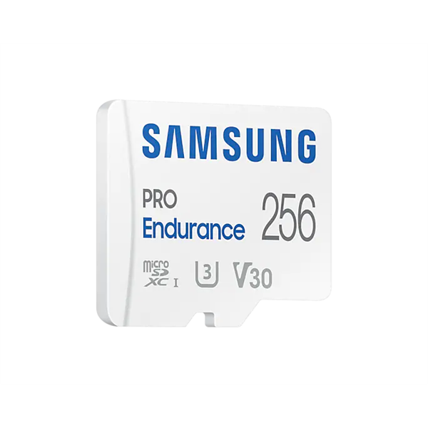 SAMSUNG Memóriakártya, PRO Endurance microSD kártya 256GB, CLASS 10, UHS-I (SDR104), + SD Adapter, R100/W40 (MB-MJ256KA/EU)
