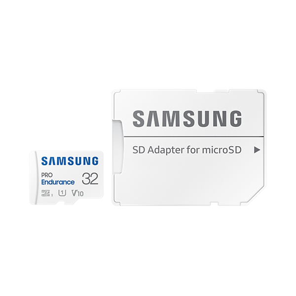 SAMSUNG Memóriakártya, PRO Endurance microSD kártya 32GB, CLASS 10, UHS-I (SDR104), + SD Adapter, R100/W30 (MB-MJ32KA/EU)