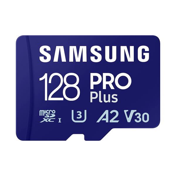 SAMSUNG Memóriakártya, PRO Plus + Reader microSDXC 128GB, CLASS 10, UHS-I, U3, V30, A2, R180/W130 (MB-MD128SB/WW)