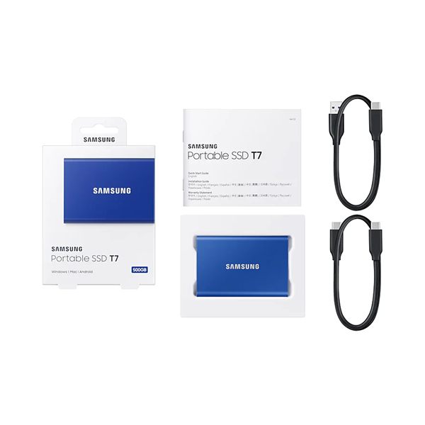 SAMSUNG Hordozható SSD T7 USB 3.2 2TB (Kék) (MU-PC2T0H/WW)